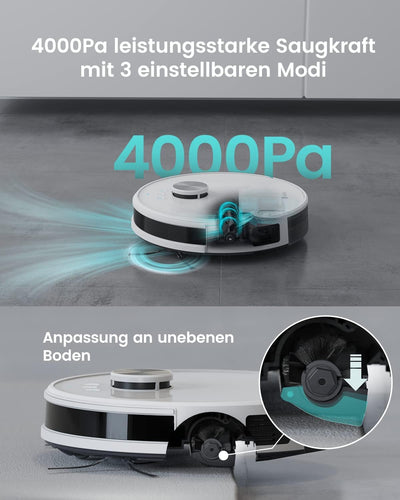 LEFANT M1 Saugroboter mit Wischfunktion, LiDAR Navigation, 4000Pa Staubsauger Roboter, 200Mins Max,