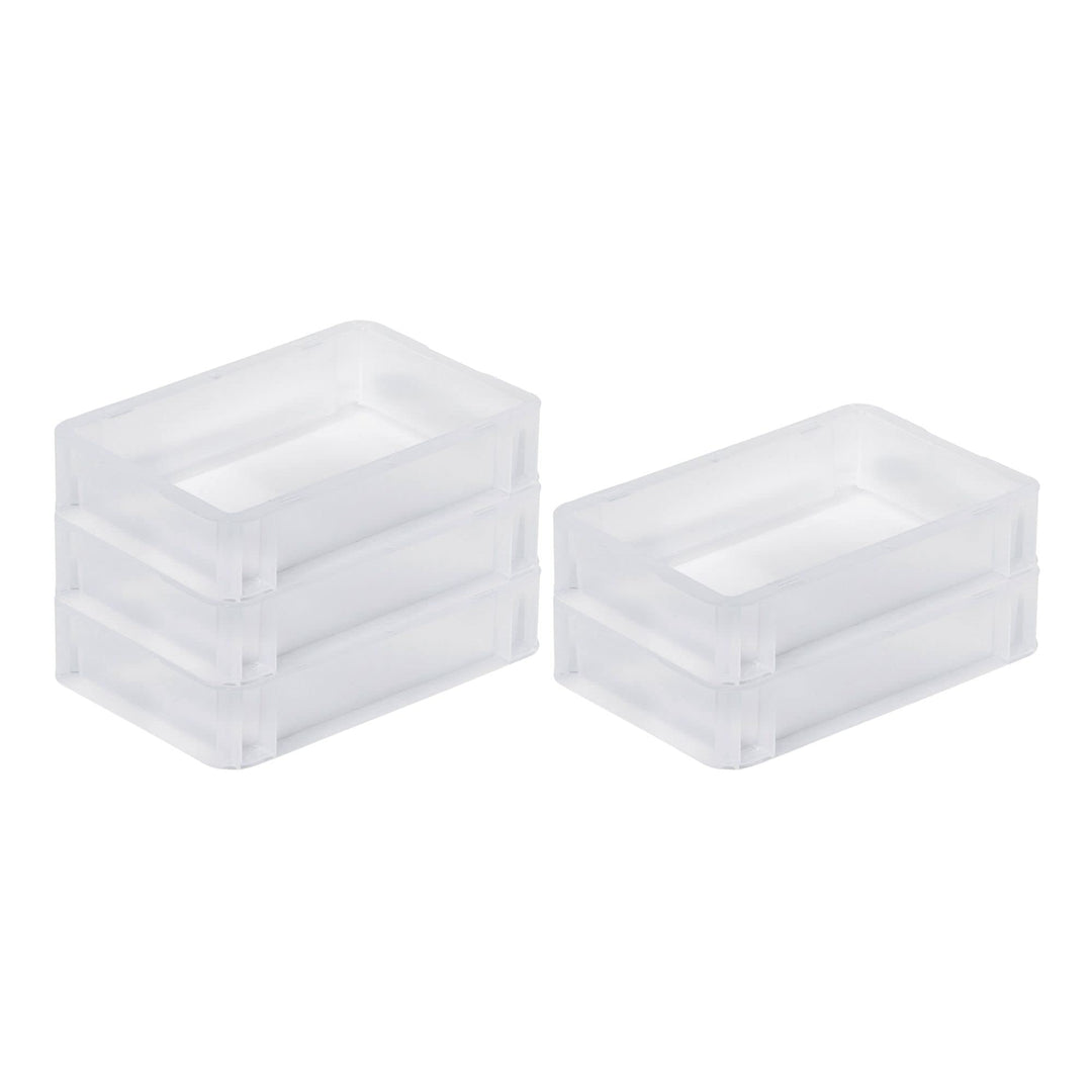 PROREGAL SuperSparSet 5x Transparenter Eurobehälter BasicLine mit geschlossenem Griff | HxBxT 7x20x3