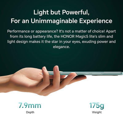 HONOR Magic 5 Lite 5G 256GB/8GB RAM Dual-SIM Emerald-Green Grün Magic5 Lite 5G 8+256, Grün Magic5 Li