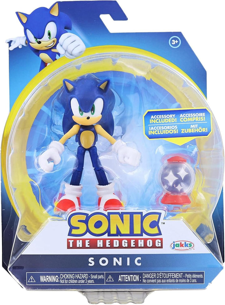 Sonic the Hedgehog Actionfigur 10 cm mit Unverwundbar Item Box Zubehör - 11 Bewegungspunkte - Spielz