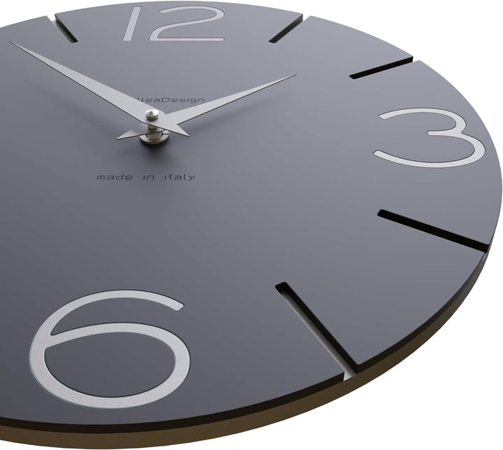 CalleaDesign 30 cm Black Smile Wanduhr Schwarz, Schwarz