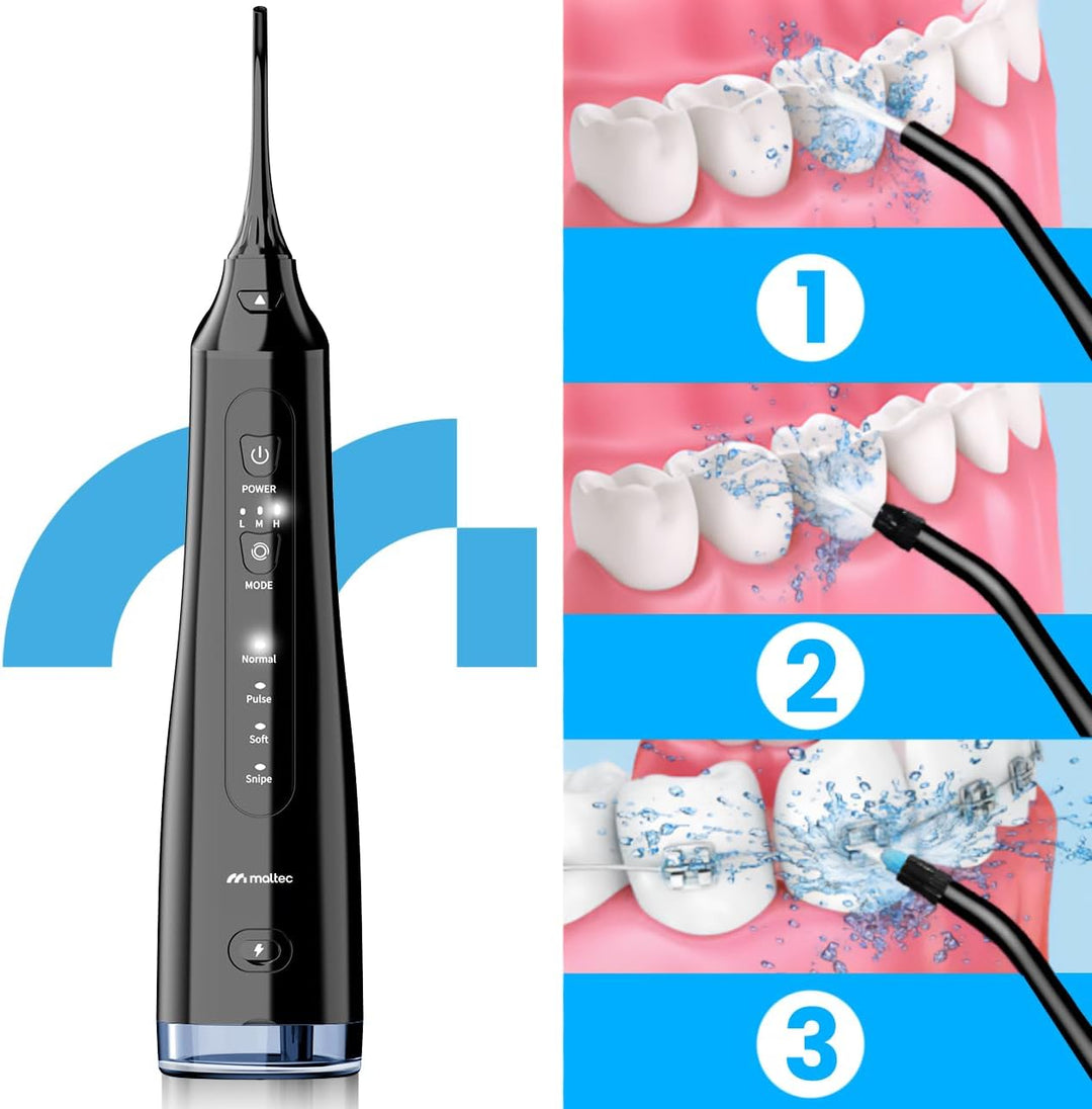 MalTec Munddusche Zahndusche elektrisch Toothie X60 150PSI Akku 2600 mAh 4 Betriebsmodi kabellos Sch
