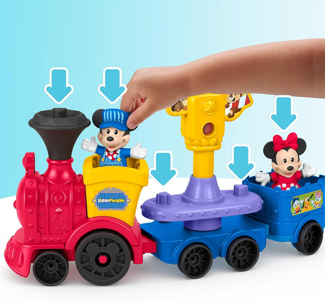 Fisher-Price Little People Kleinkindspielzeug Disney Jr Mickey &amp; Minnie Musikzug mit 2 Figuren für R