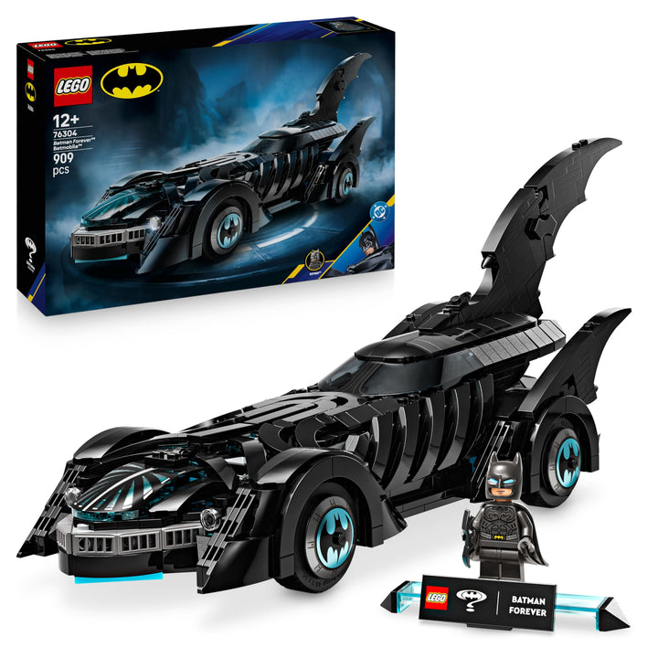 LEGO DC Batman Forever Batmobil – Superhelden Fahrzeug mit Minifigur – mit aufklappbarem Cockpit und