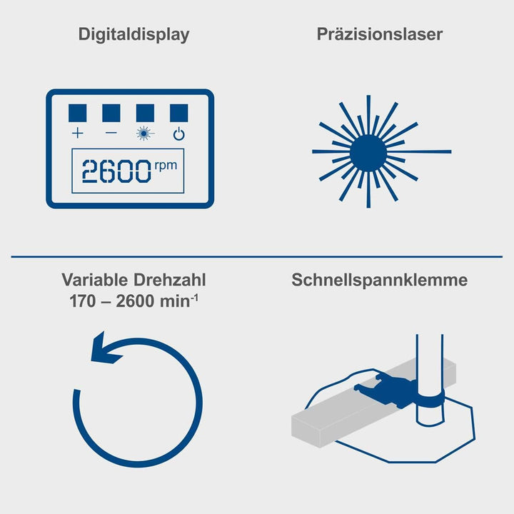 Scheppach Tischbohrmaschine DP60 | Digitaldisplay | LED-Licht &amp; Laser | Bohrfutter 1,5–13mm | 710 W