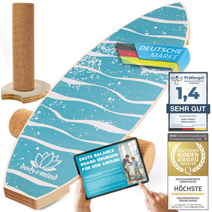 Balance-Board Surfbrett Surf Balance Wackelbrett für Physiotherapie Surf-Training; Trainiert Gleichg