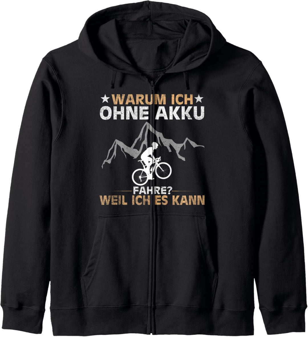 Lustiger Radfahrer Spruch Warum Ich ohne Akku fahre Fahrrad Kapuzenjacke