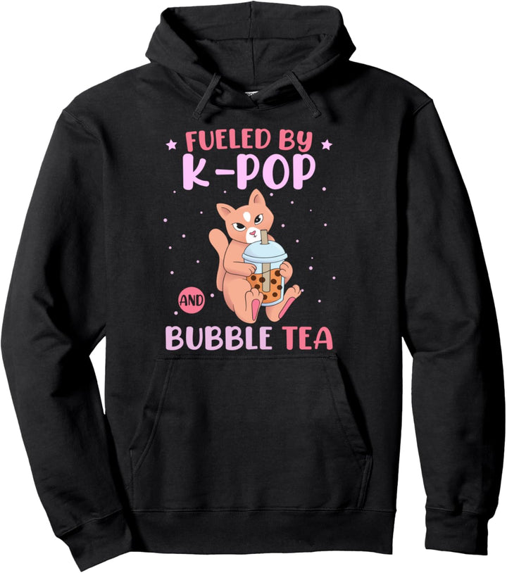 Fueled by K-Pop and Bubble Tea Kpop K pop Pullover Hoodie