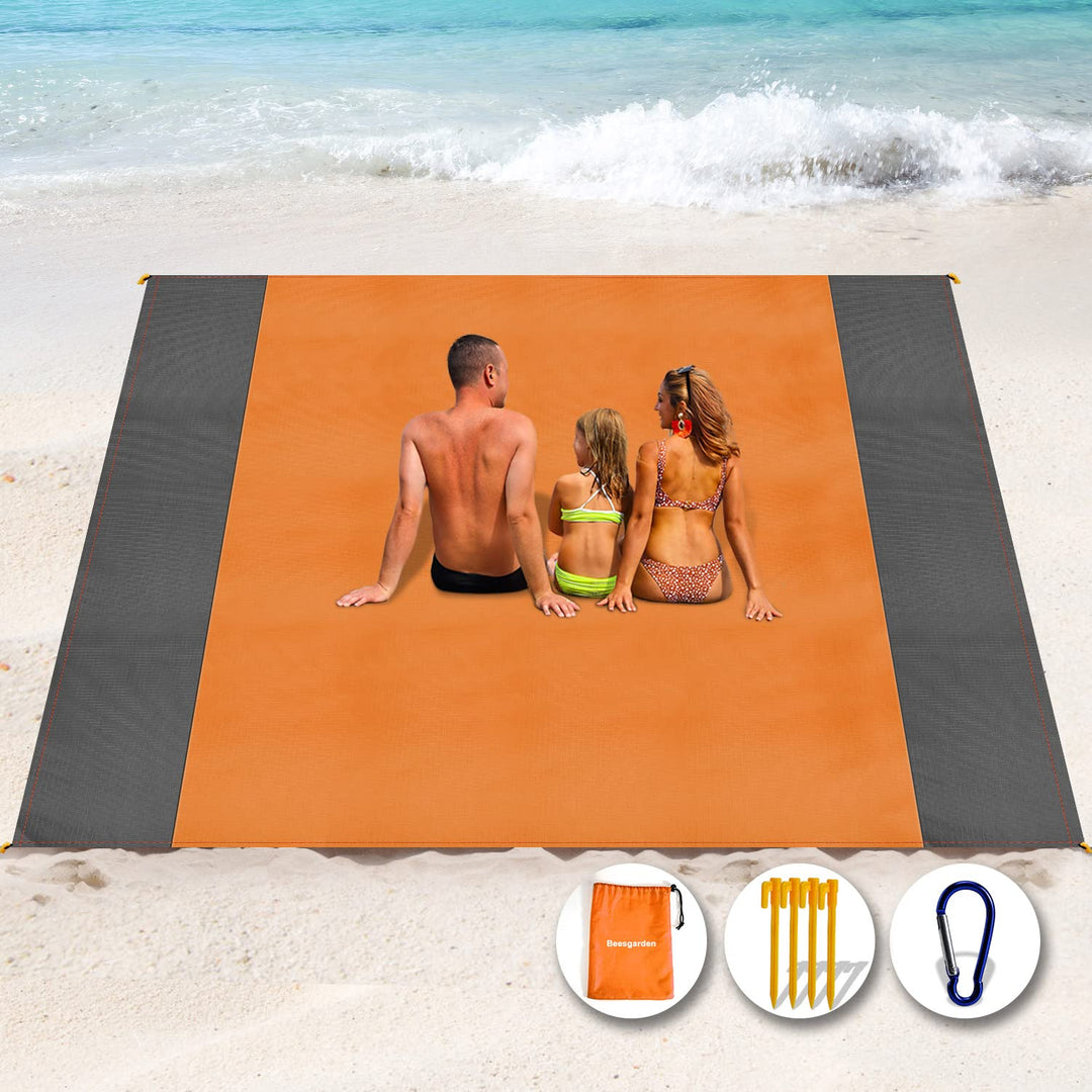 Stranddecke Super Gross 275cm x 300cm für Strandurlaub Reisen Camping, Leicht und Tragbar, Schnelltr