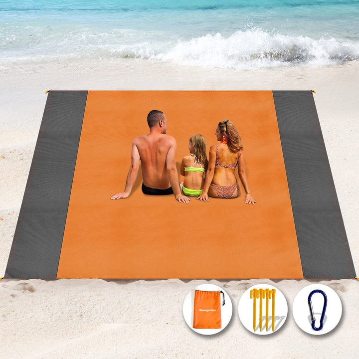 Stranddecke Super Gross 275cm x 300cm für Strandurlaub Reisen Camping, Leicht und Tragbar, Schnelltr