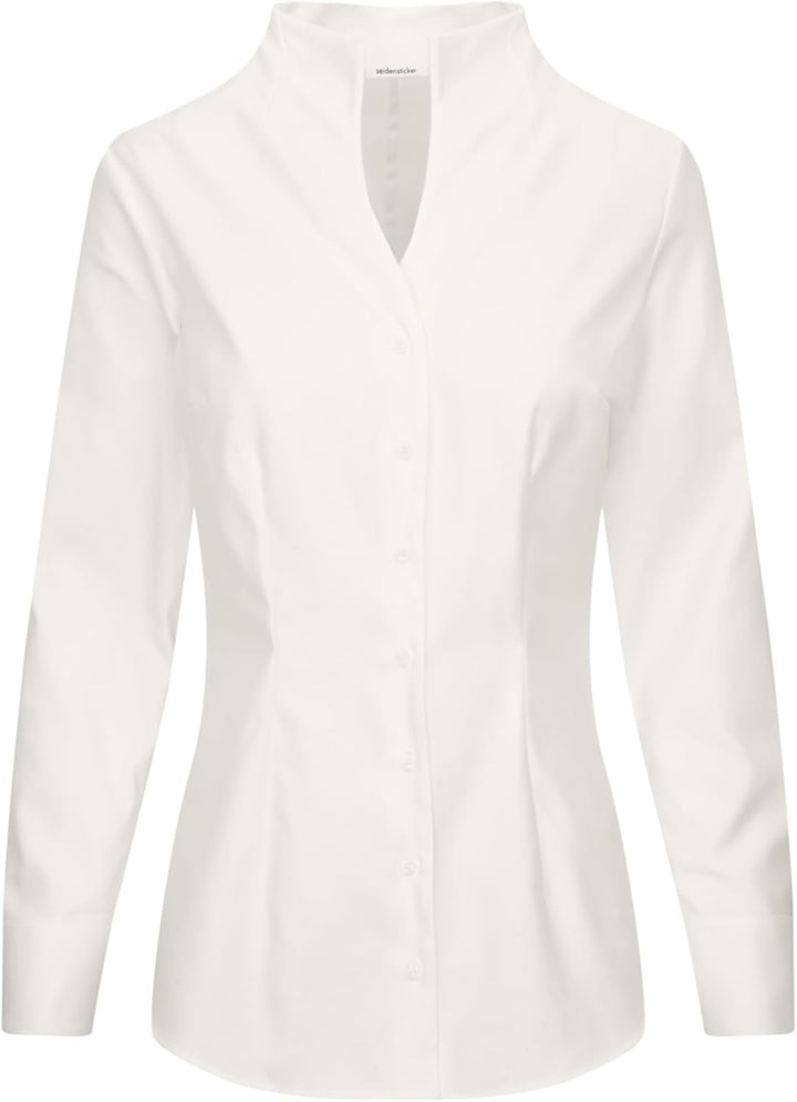 Seidensticker Damen Bluse - City Bluse - Bügelleicht - Kelchkragenbluse - Slim Fit - Langarm - 100%