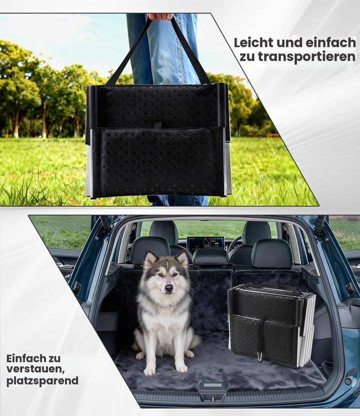 Hundetreppe Auto, Hunderampe Auto klappbar, Haustiertreppe, 5 Stufen Hundeleiter bis 80kg, Rampe Hun