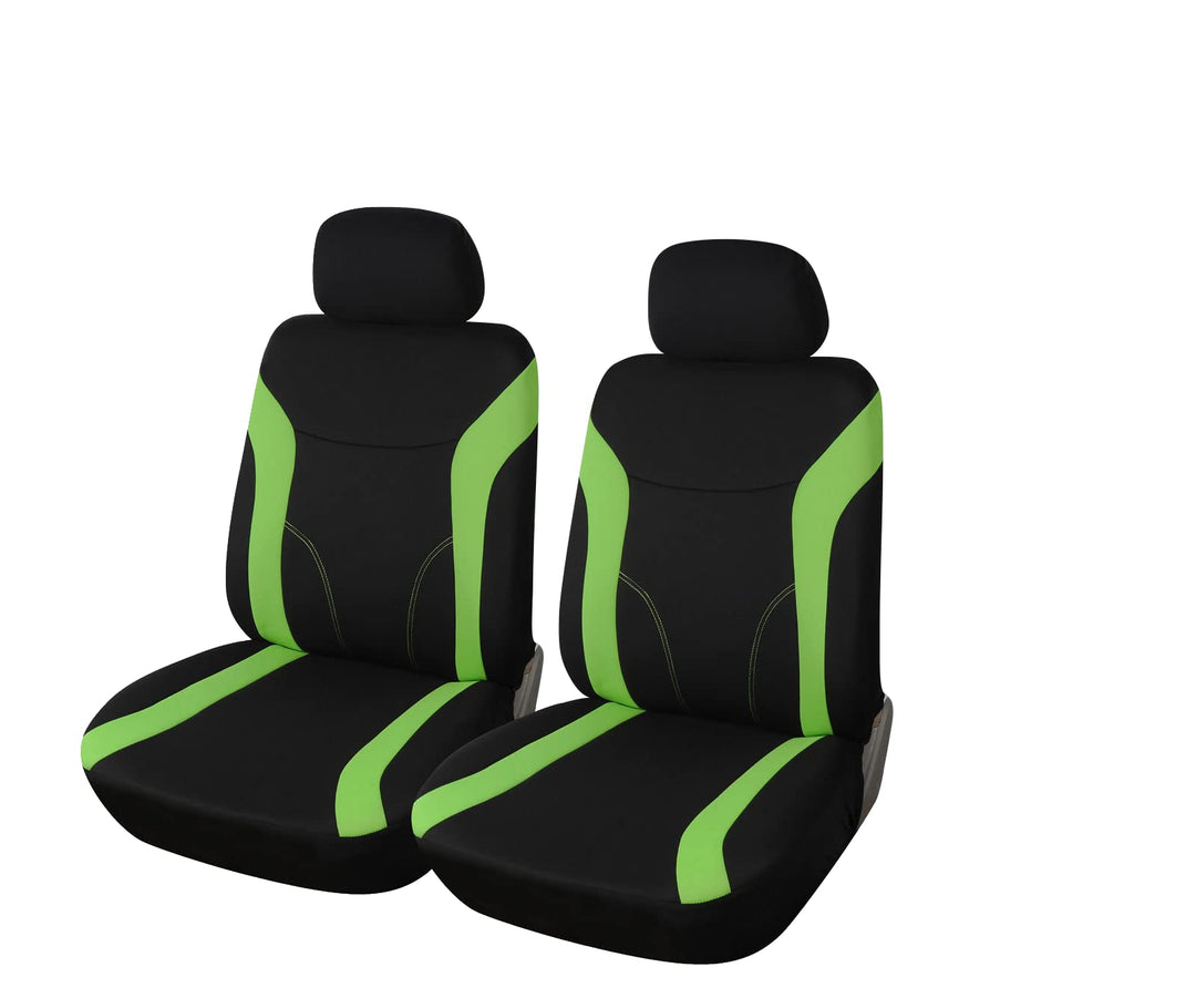 Upgrade4cars Auto-Sitzbezüge Vordersitze Grün Schwarz | Auto-Sitzschoner Set Universal für Fahrersit