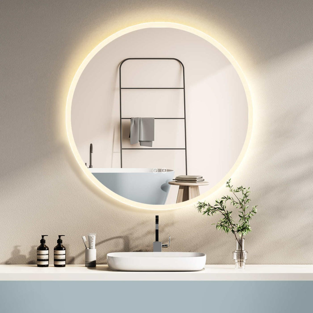 HOKO® Runder LED Bad Spiegel 80cm, mit ANTIBESCHLAG SPIEGELHEIZUNG, LED beleuchtet Badezimmerspiegel