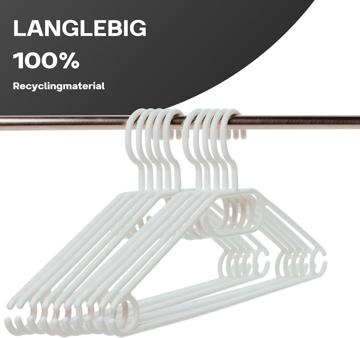 50 Kleiderbügel weiss Kunststoff mit drehbaren Haken, 41 cm Kleiderbügel Plastik weiss, 50 Stück Büg