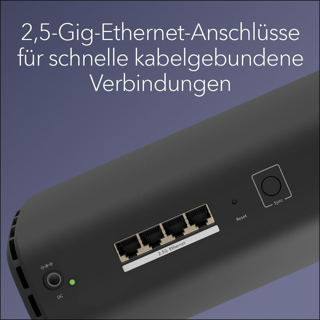 NETGEAR Orbi 870-Serie (RBE870B) Tri-Band WiFi 7-Mesh-Zusatzsatellit – kompatibel mit Orbi RBE873B,