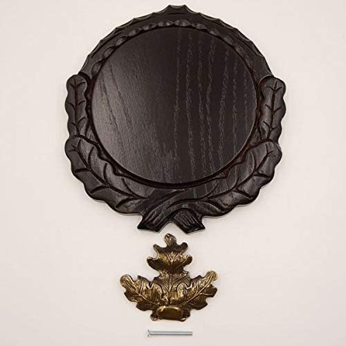 GTK Set Keilerschild geschnitzt dunkel AF 16 cm mit 1 Stück Eichenlaub Deckblatt gross Keilerbrett G