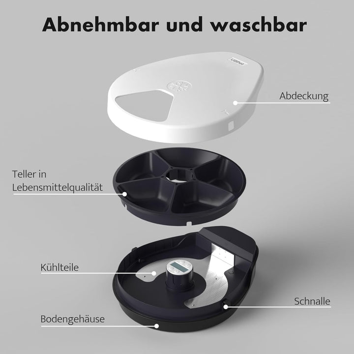UBPET F10 Futterautomat Katze Nassfutter mit Kühlung, Halbleiter Kühlung, Timing-Funktion Futterauto