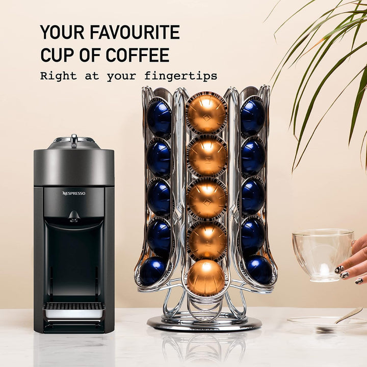 Peak Coffee Nespresso Vertuo Kaffee Kapselhalter - Kaffee Ständer mit extra Stauraum im Inneren für