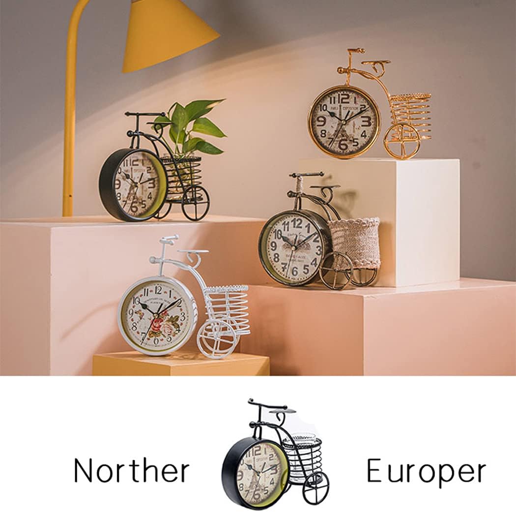 Fahrrad Schreibtischuhr Mode Kreative Eisen Metall Stille Tischuhr Wohnzimmer Schlafzimmer Dekoratio