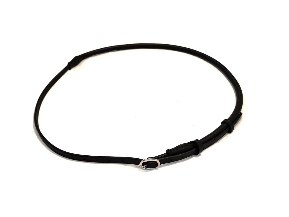 Leder Halsring Halsriemen Round für Pferde verstellbar Farbe Schwarz, Schwarz