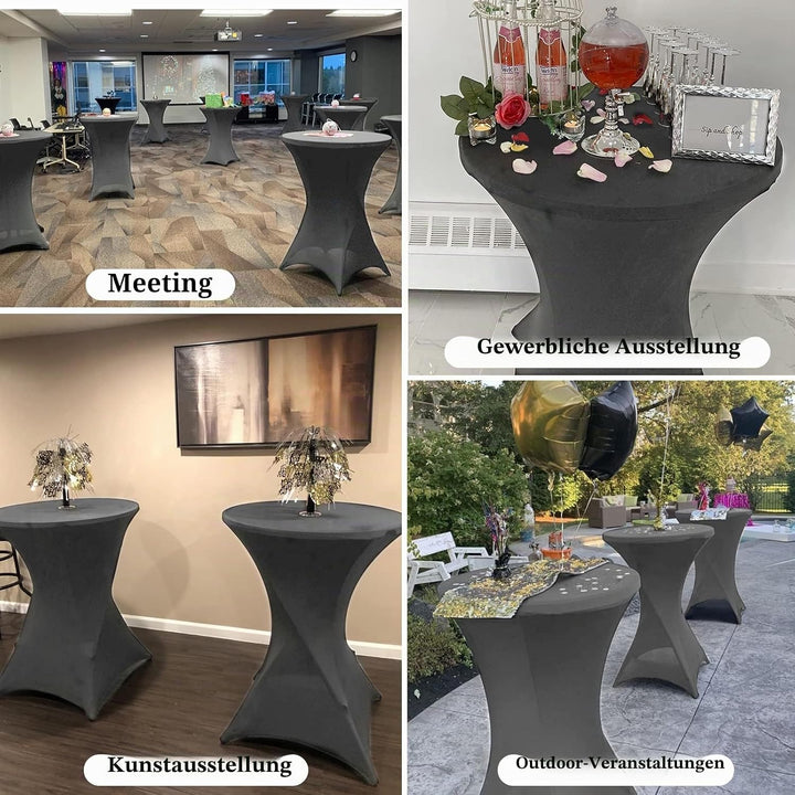 Pesonlook 4er-Set Stretch Stehtisch Husse für Bistrotisch Ø 80-85 cm Elegante,Verstärkung im Fussber