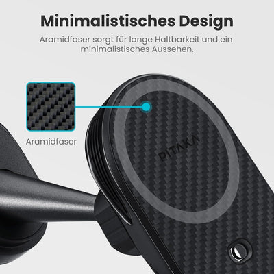 pitaka Handyhalterung mit Ladefunktion Autohalterung 15W Ladegerät für iPhone 15/14/13 mit NFC 360°