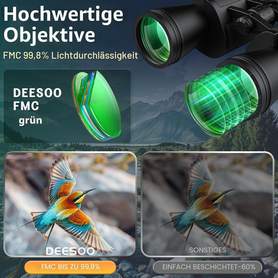 20x52 Fernglas für Erwachsene, Hochleistungs-Fernglas - Vogelbeobachtungsfernglas für Erwachsene mit