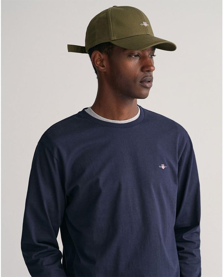 GANT Herren Reg Shield Ls T-Shirt 3XL Evening Blue, 3XL Evening Blue