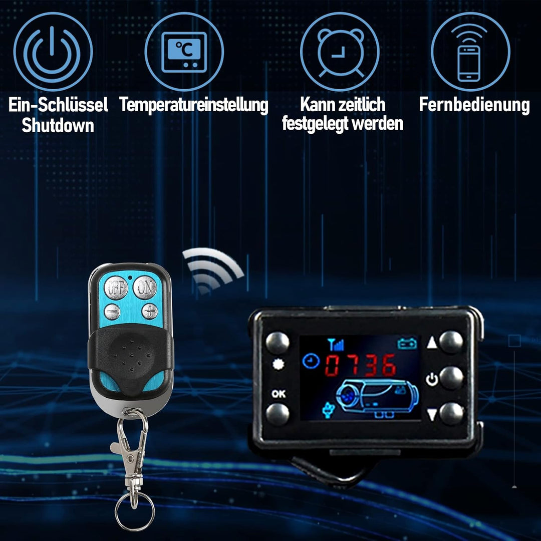Yakimz Standheizung Diesel 5KW Diesel Lufterhitzer, 12V Air Diesel Heizung, Luft Dieselheizung mit L
