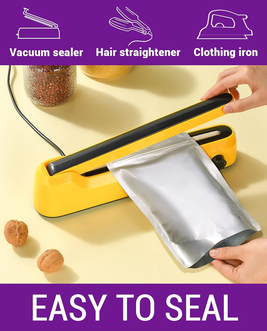 90PCS Mylar Bags Mit Sauerstoff Absorber Für Die Lagerung Von Lebensmitteln 1 Quart 15 x 22 cm 8.6Mi