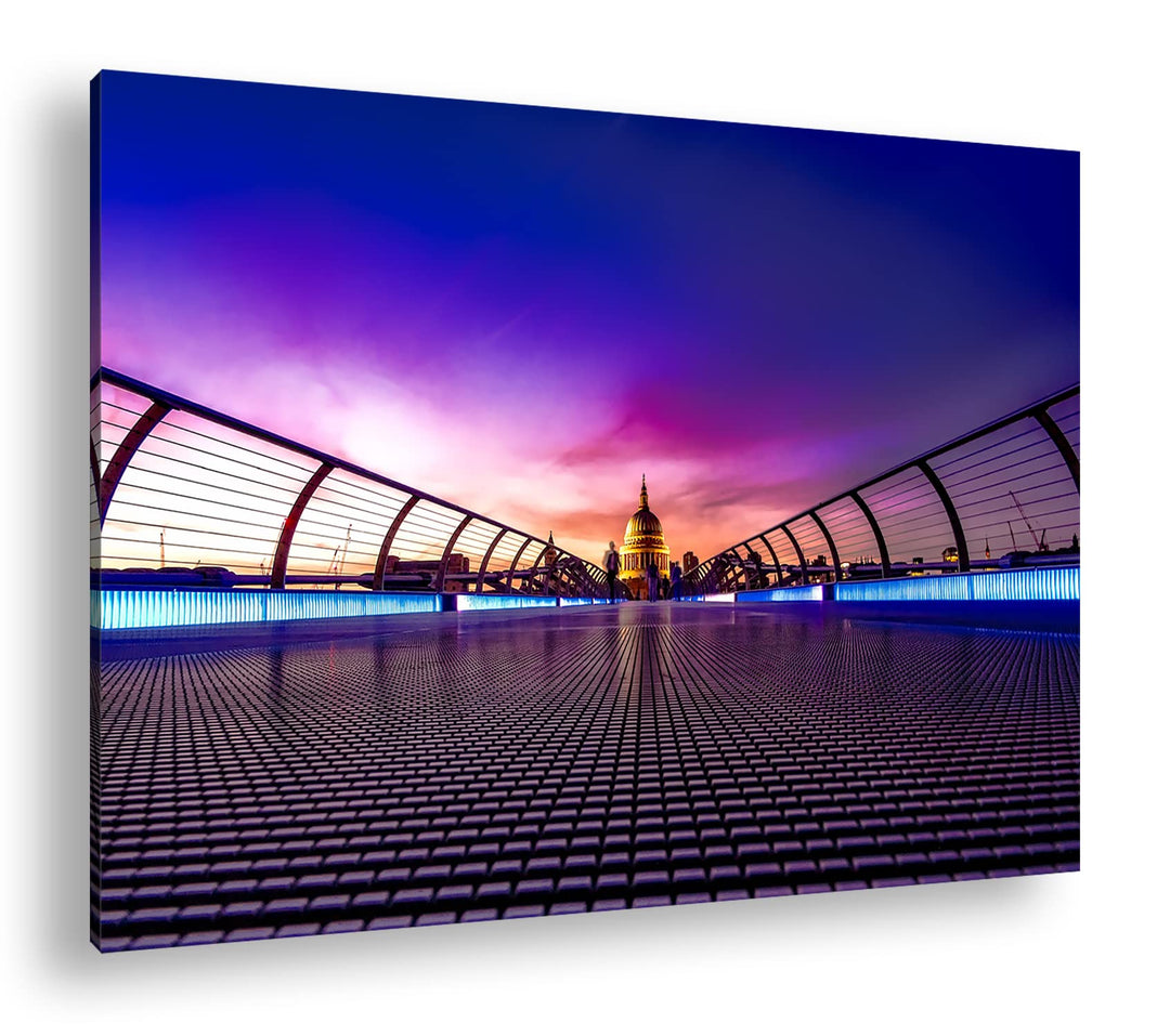 deyoli Dämmerung im historichen London Format: 80x60 als Leinwandbild, Motiv fertig gerahmt auf Echt