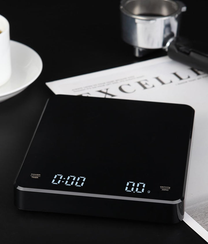 Lancoon Kaffeewaage mit Timer 3kg/0,1g Kleine Kaffeewaage mit Schwerkraftmessgerät Wiederaufladbar K