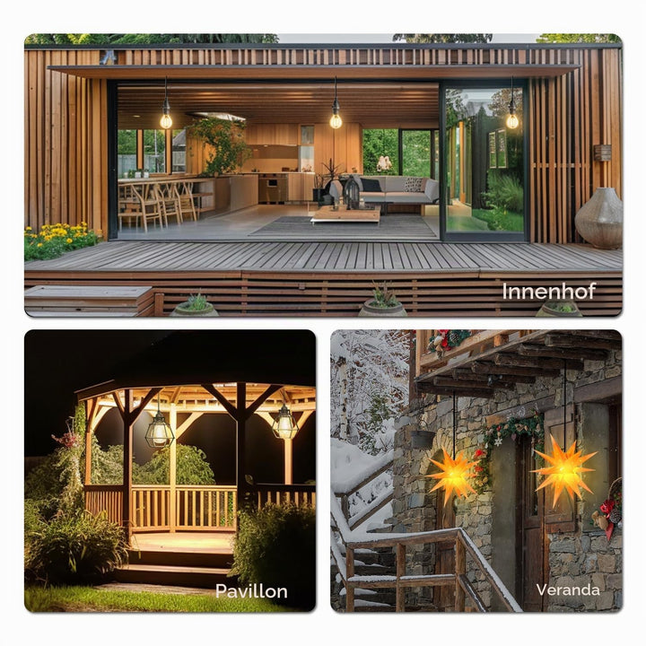 FIRMERST Wasserdichte Lampenfassung E14 mit Kabel Outdoor 10m IP44 10 M Schwarz, 10 M Schwarz