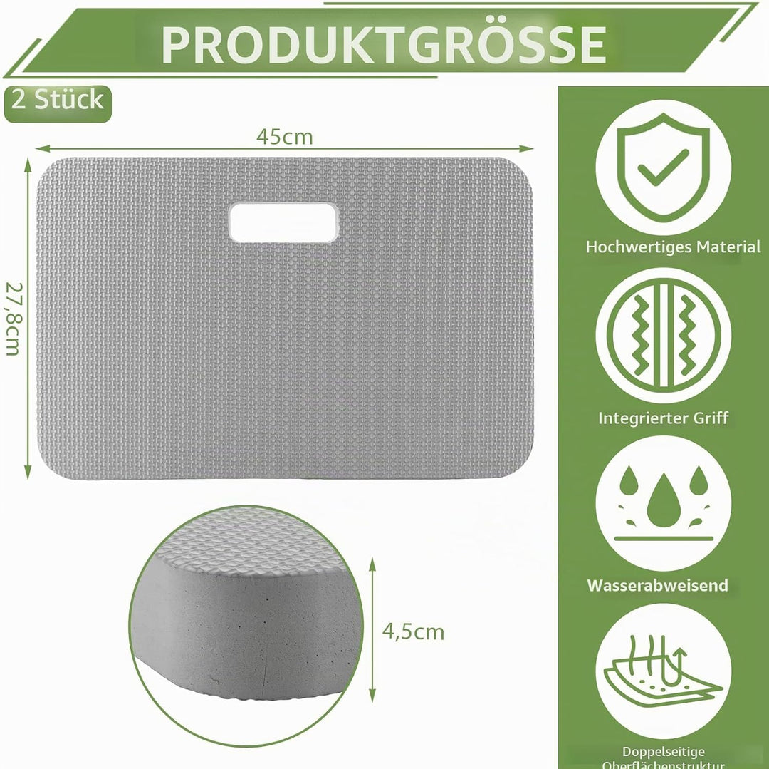 APACALI 3 Stück Kniekissen Garten Grau, 43x28x4CM Dicken Garten Kniekissen, Wasserabweisender Kniepo
