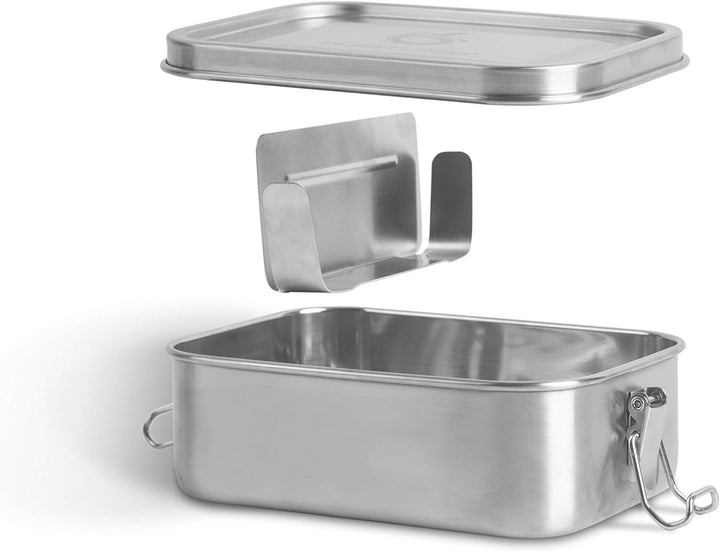 hydro2go auslaufsichere Lunchbox aus Edelstahl – BPA-frei, plastikfrei, mit Trennwand, Schneidebrett