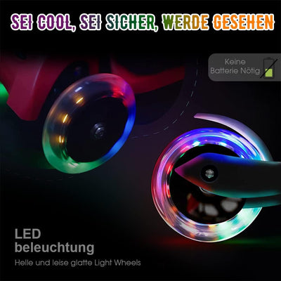 100mm Leuchtende Scooter Räder - 2 Stück 100mm led Scooter Rollen räder mit ABEC-9 Lager - hell leuc