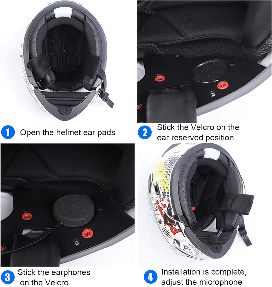 EJEAS E1+ Motorradhelm Bluetooth 5.1 Headset, mit CVC-Geräuschunterdrückung Funktion und 3D-Soundeff