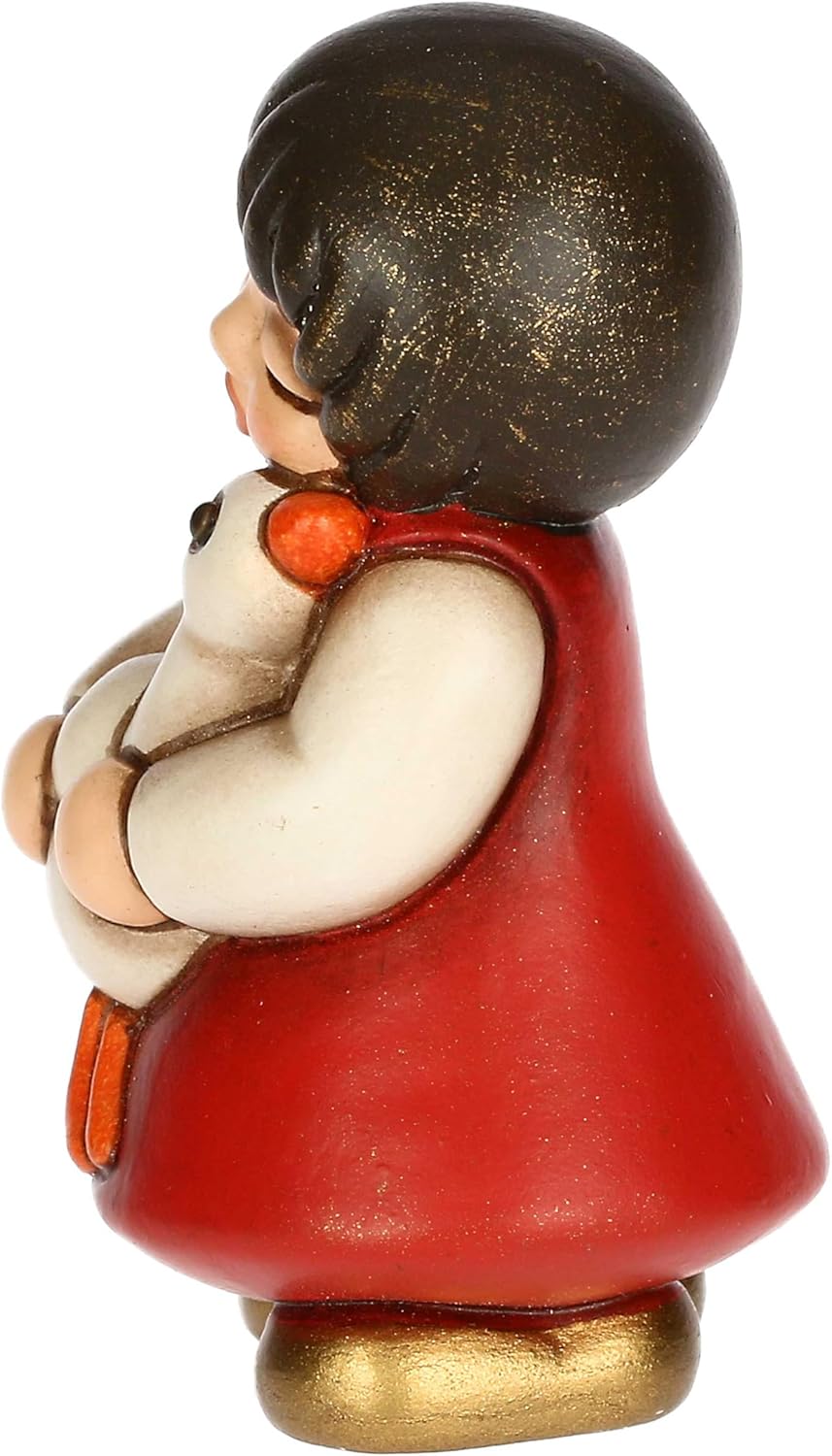 THUN, Mädchen mit Gans aus hochwertiger Keramik, Kollektion Klassische Krippe, Weihnachtskrippenfigu
