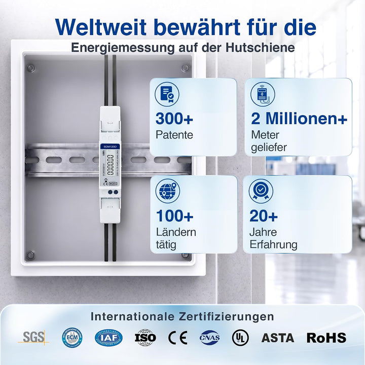SDM120D Einphasiger 230V 0,25-5 45 Amp kWh DIN-Schiene Elektrischer AC Meter Pulsausgang 1000imp/kWh