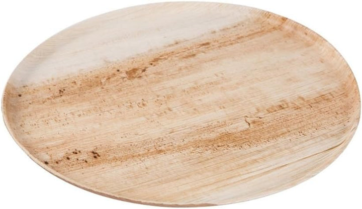 BIOZOYG Pizzateller aus Palmblatt 100 Stück Ø 25 cm rund - Pizzabrett Einweggeschirr mit Rand, Servi
