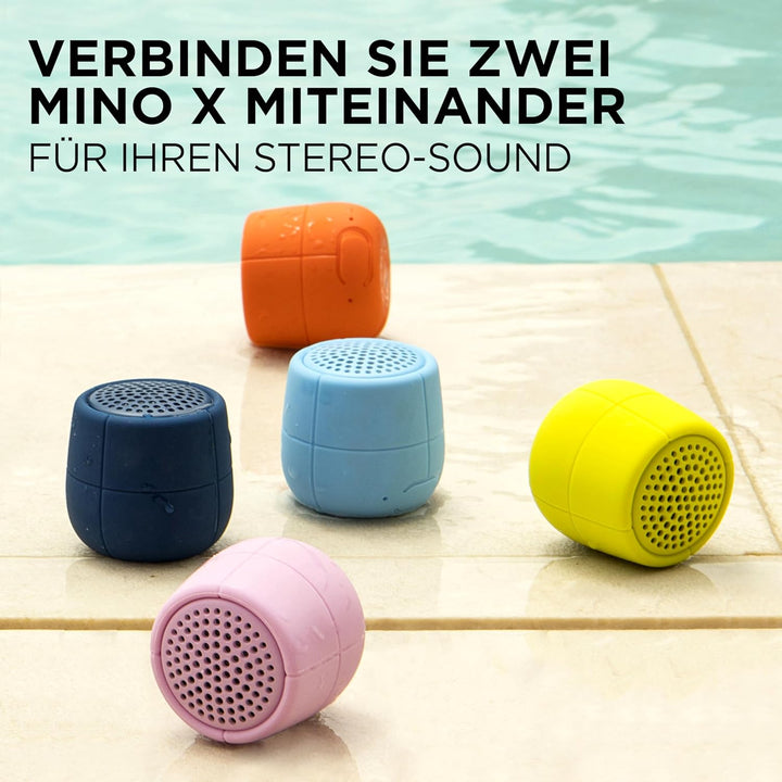 Lexon MINO X - Floatable Water Resistant IPX7 Portable Bluetooth Speaker - 3W - Orange, Orange