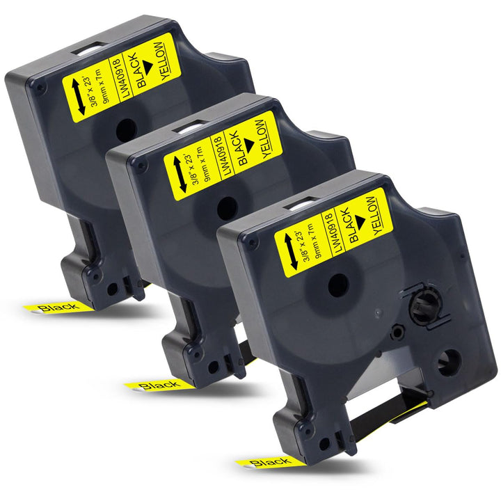 Labelwell Kompatibel Etikettenband Ersatz für Dynmo D1 9mm 40918 S0720730 Schwarz auf Gelb für Dynmo