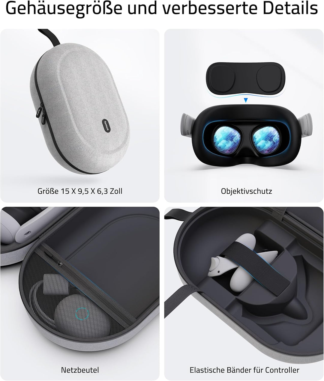 Syntech Gross Tragetasche Kompatibel mit Oculus/Meta Quest 3, Quest2/Pro Zubehör PICO4 VR Headset mi