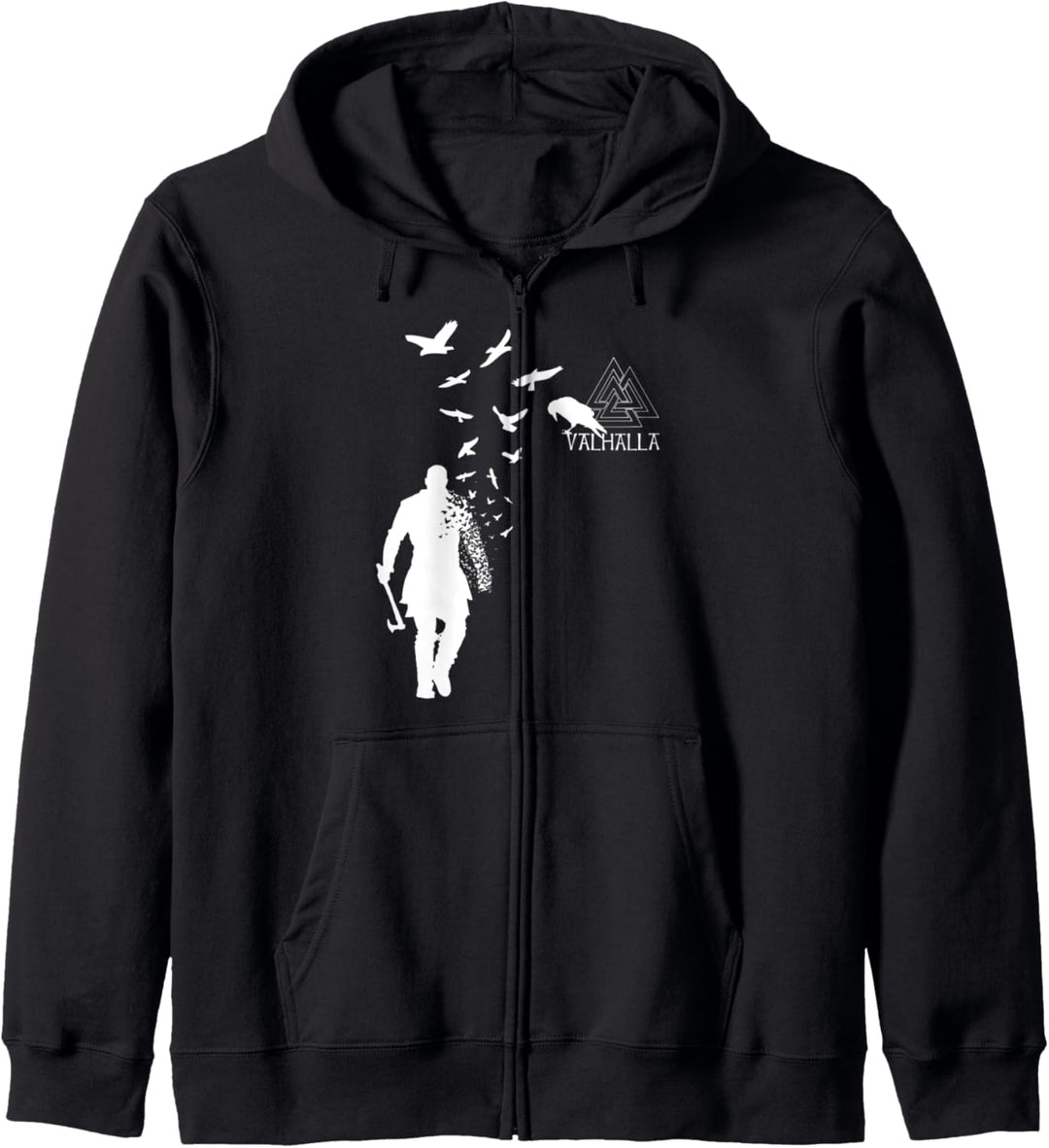 Xeire Viking Ragnar Lothbrok Valhalla Odin Raben Kapuzenjacke