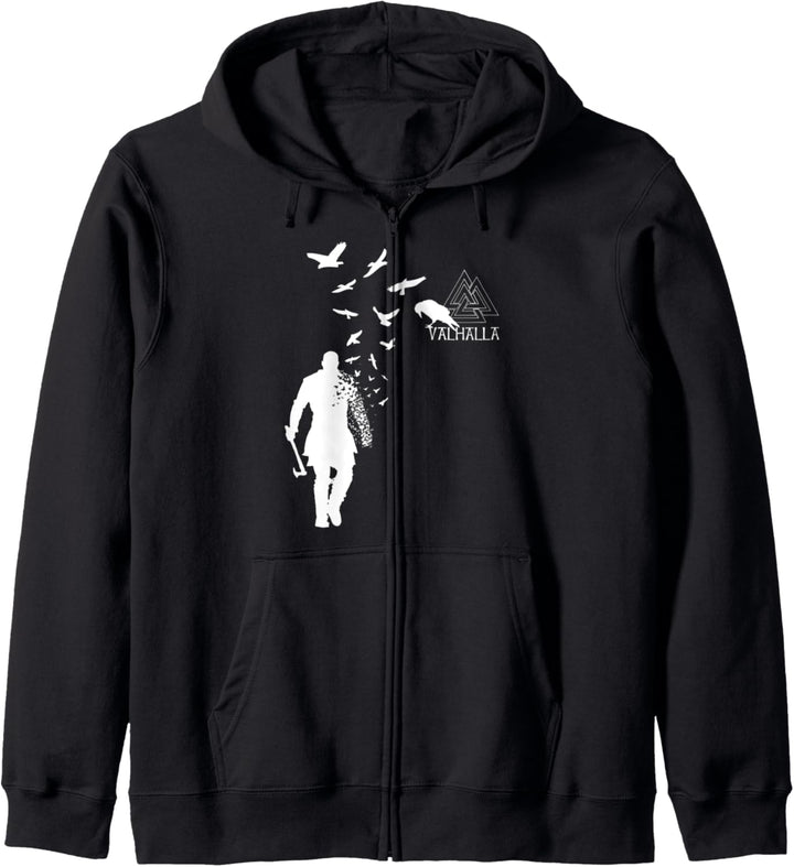 Xeire Viking Ragnar Lothbrok Valhalla Odin Raben Kapuzenjacke