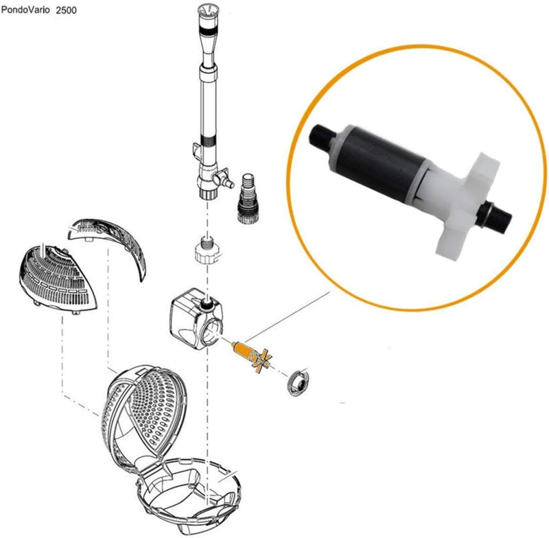 OASE 18013 Ersatzrotor kpl. ASE 2500 magnetisiert