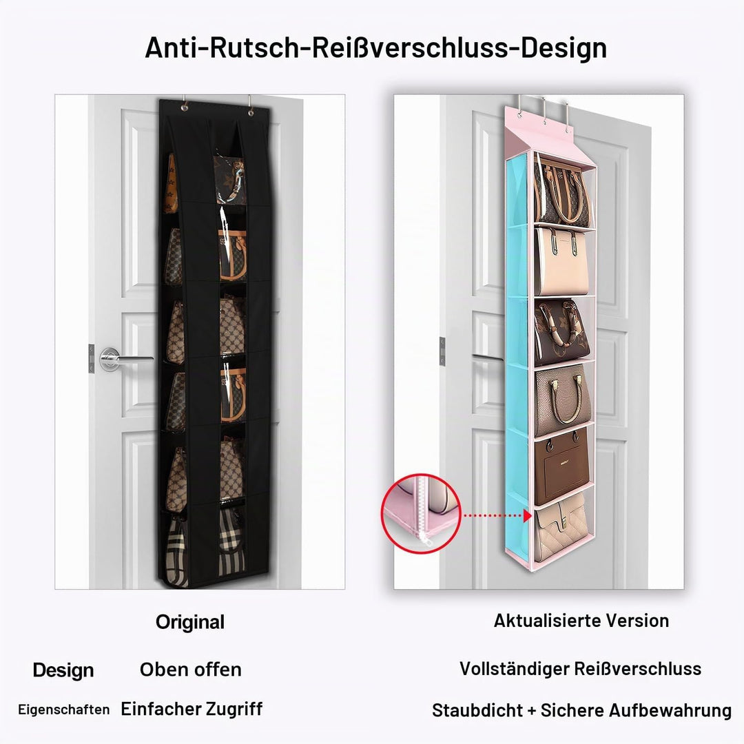 Lirex Geldbörsen-Organizer, 6 Taschen Handtaschen-Organizer mit Reissverschluss zum Aufhängen, für S