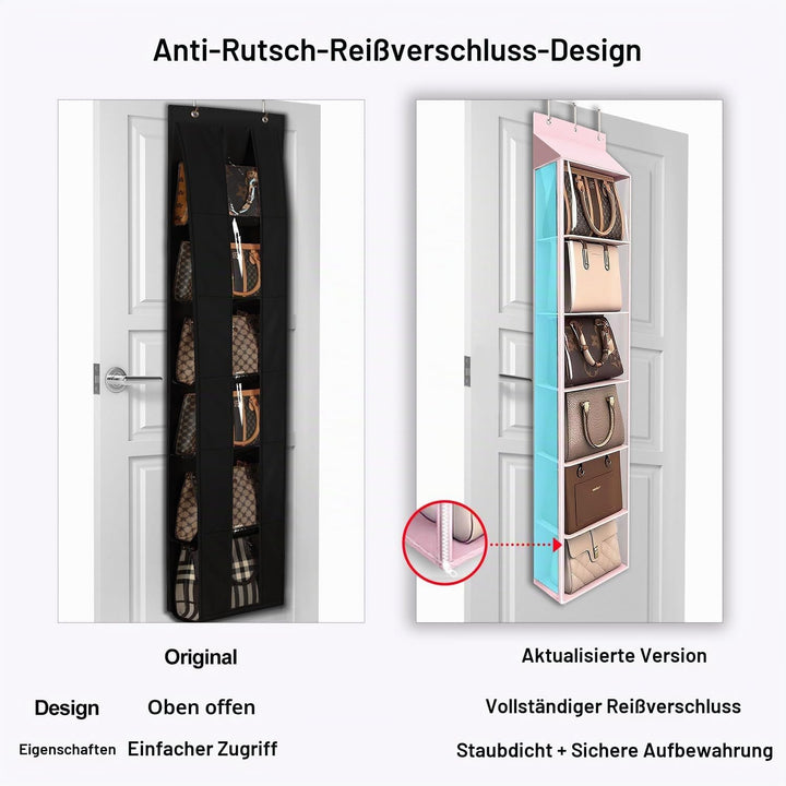Lirex Geldbörsen-Organizer, 6 Taschen Handtaschen-Organizer mit Reissverschluss zum Aufhängen, für S