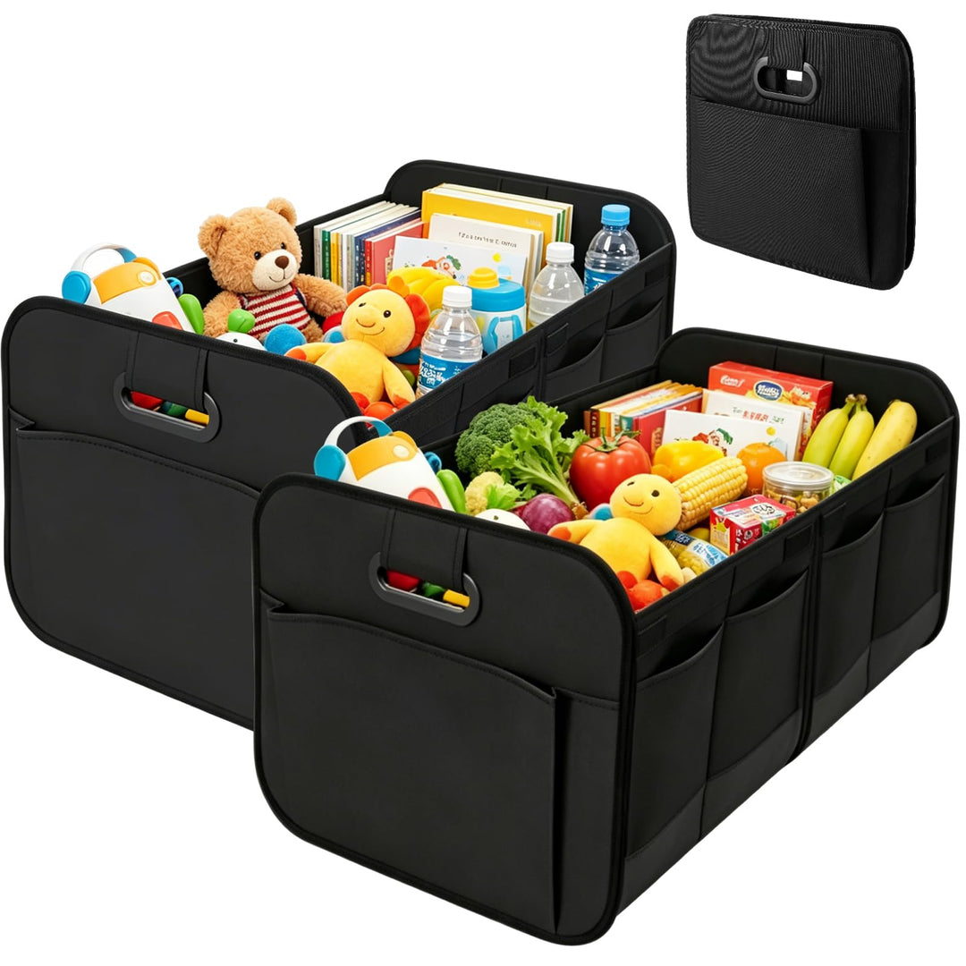 DAJAVE 2 Stück Kofferraum Organizer 58 x 37 x 35 cm | Ordnung im Kofferraum; faltbar; Oxford-Gewebe;